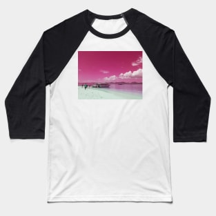 Pink Beach Baseball T-Shirt